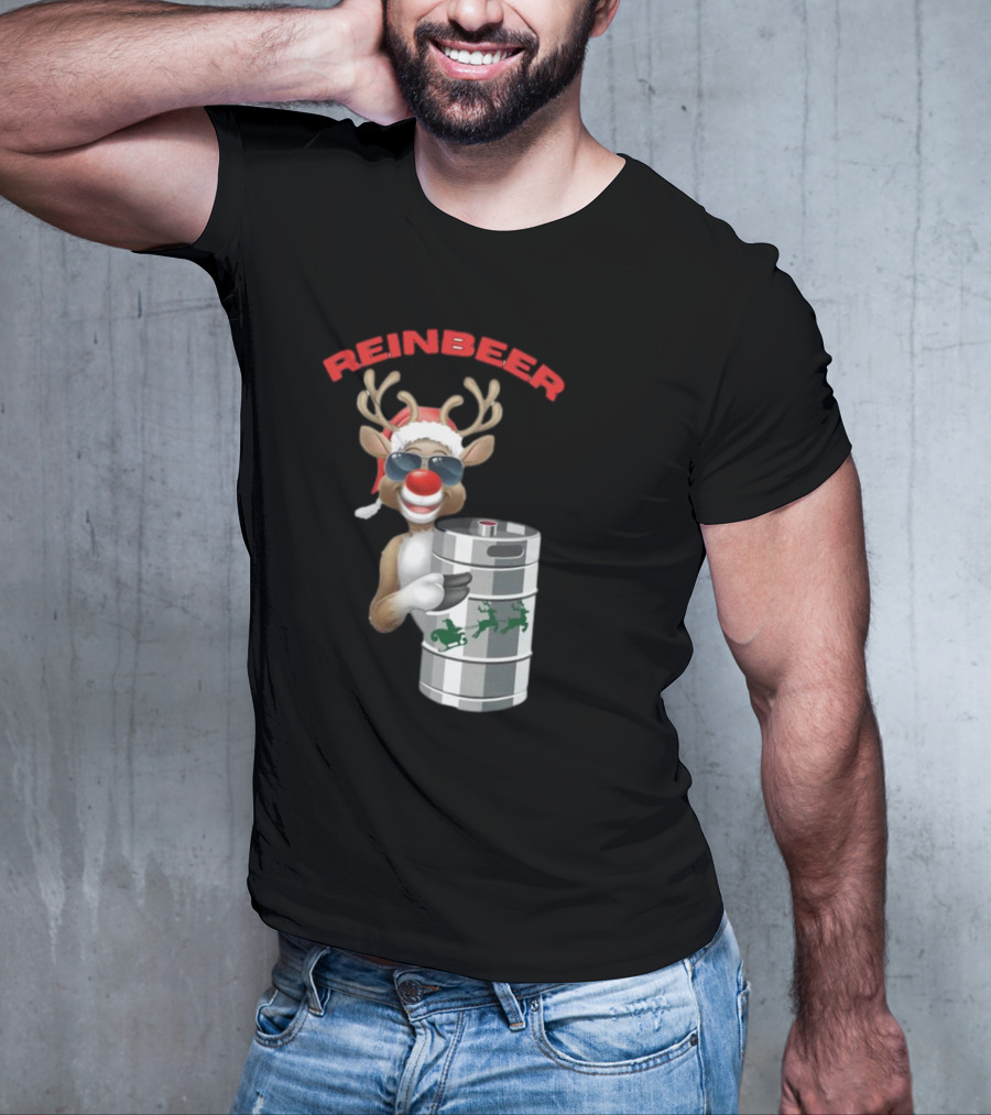 Reinbeer Reindeer Santa Funny Christmas Keg T-Shirt