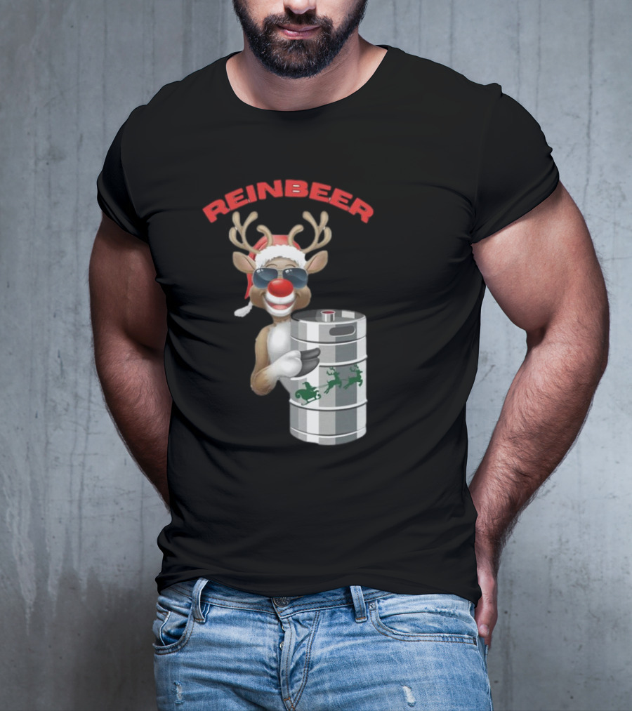 Reinbeer Reindeer Santa Funny Christmas Keg T-Shirt