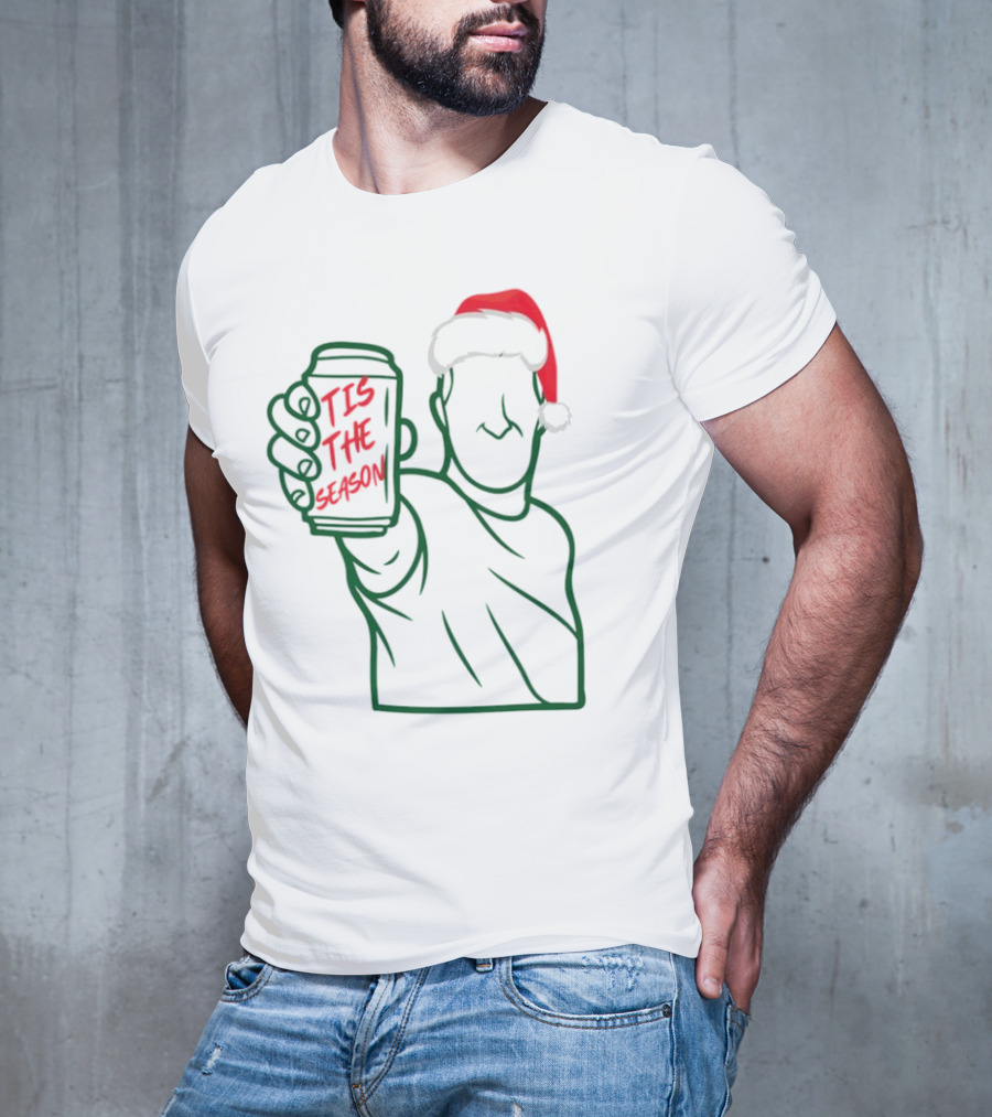 Tis The Season Beer Santa Hat Cheers T-Shirt