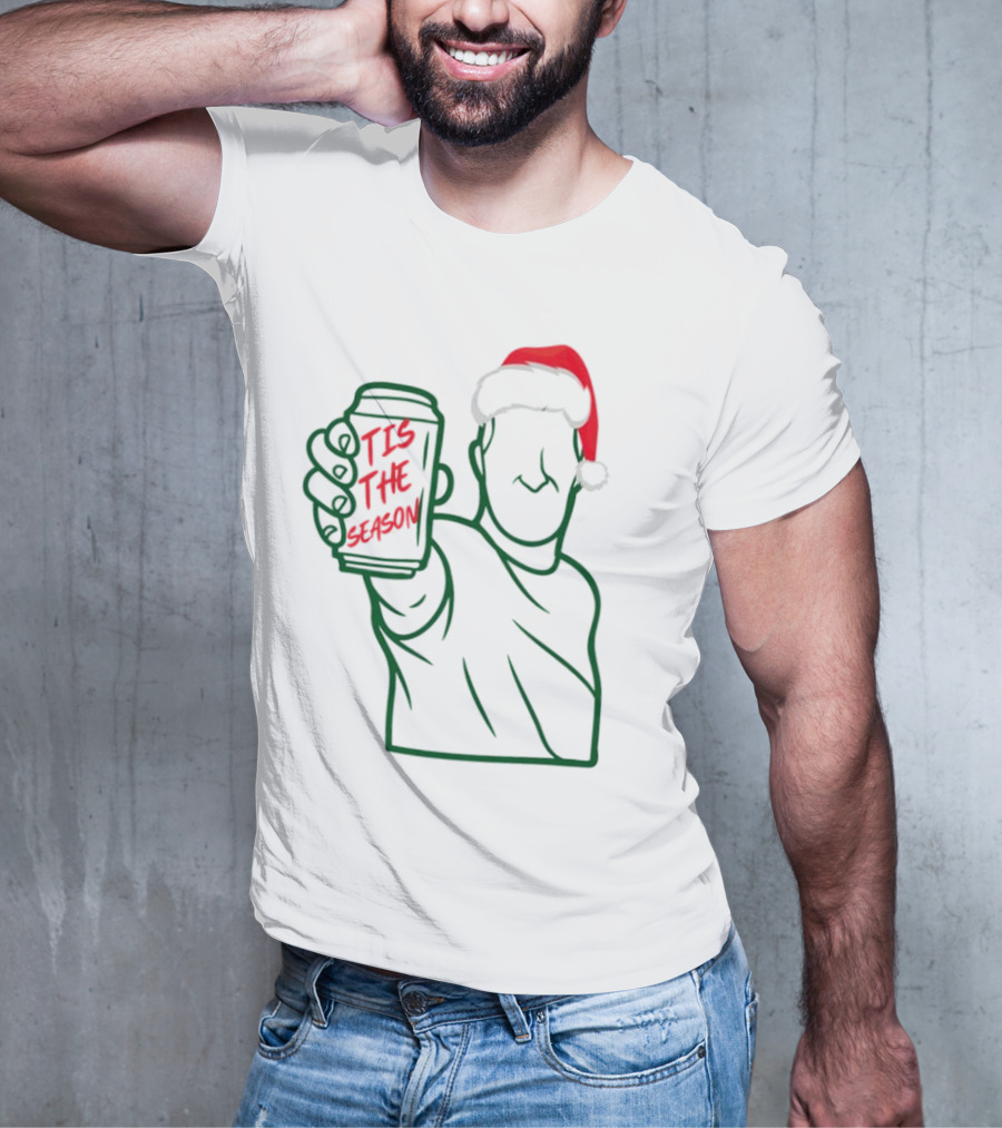 Tis The Season Beer Santa Hat Cheers T-Shirt