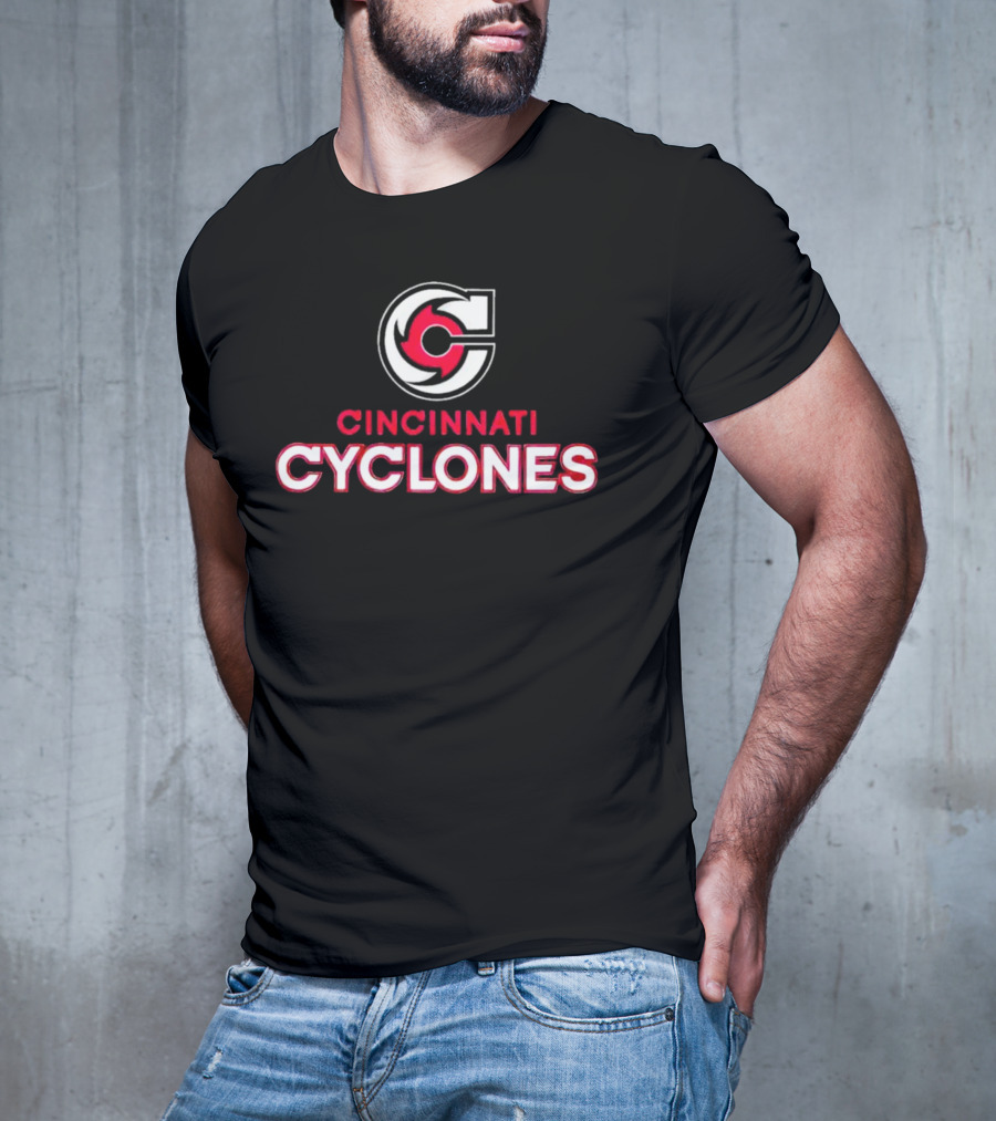 Cincinnati Cyclones Logo Red And White T-Shirt
