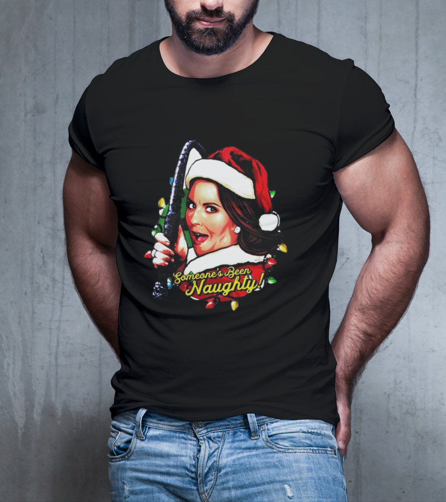 Karen Walker Someone’s Been Naughty Christmas Santa Whip Lights T-Shirt