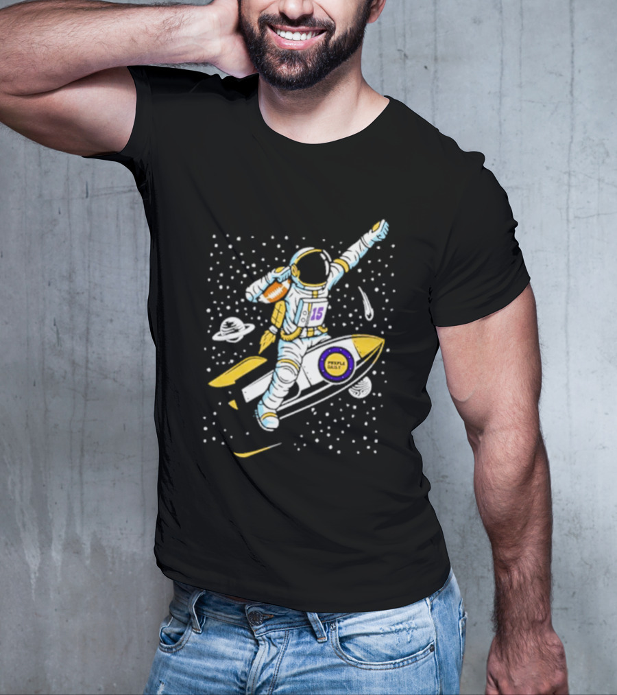 Phil Mackey Purple Daily Passtronaut Football Astronaut Galaxy Surfing 15 Space Adventure T-Shirt