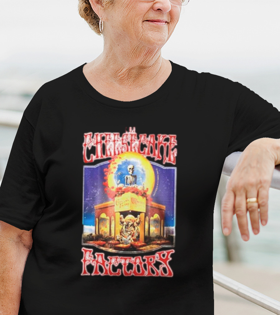 The Cheesecake Factory Grateful Dead Skeleton Cosmic Scene T-Shirt