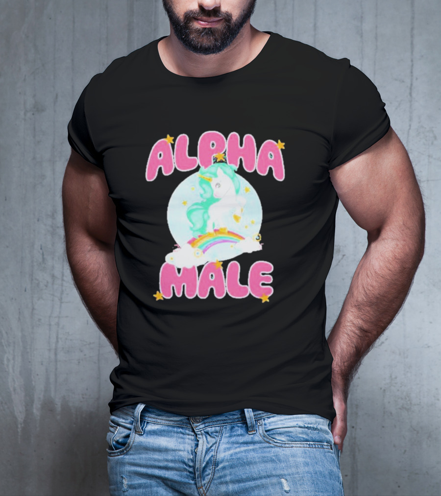 Alanalintao Alpha Male Unicorn Rainbow Stars T-Shirt