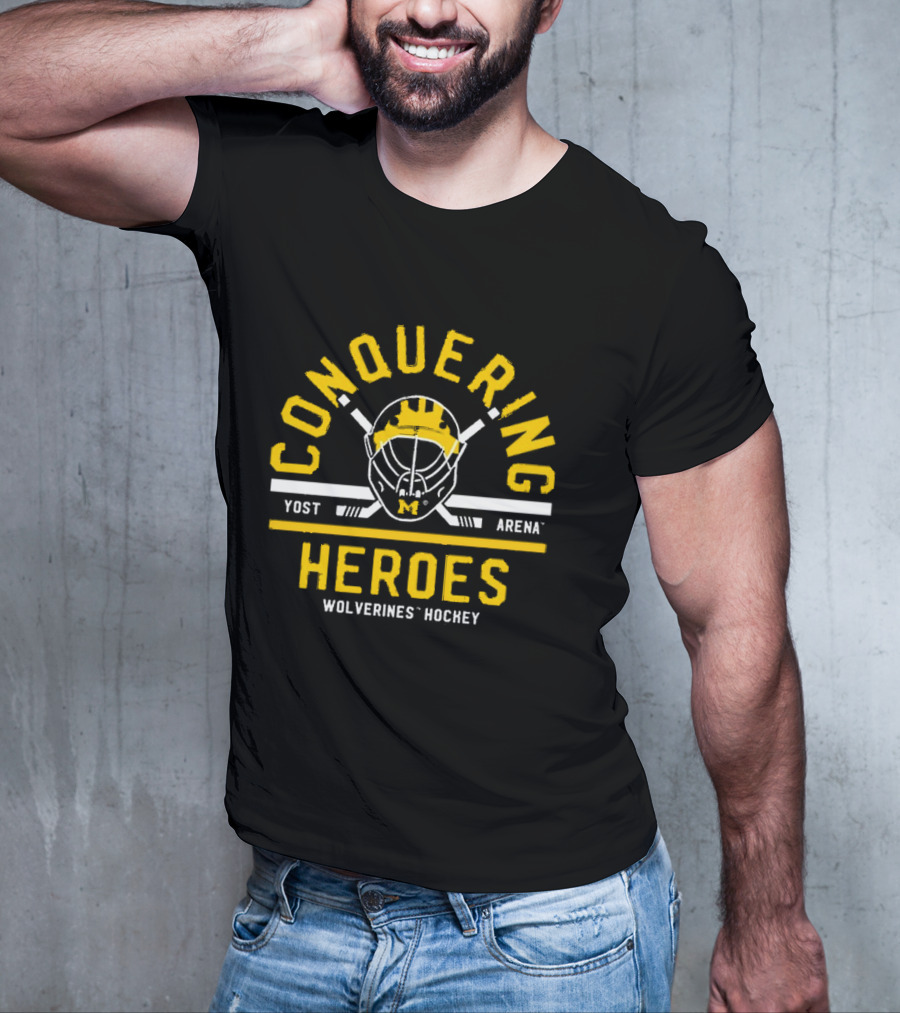 Conquering Heroes Yost Arena Wolverines Hockey T-Shirt