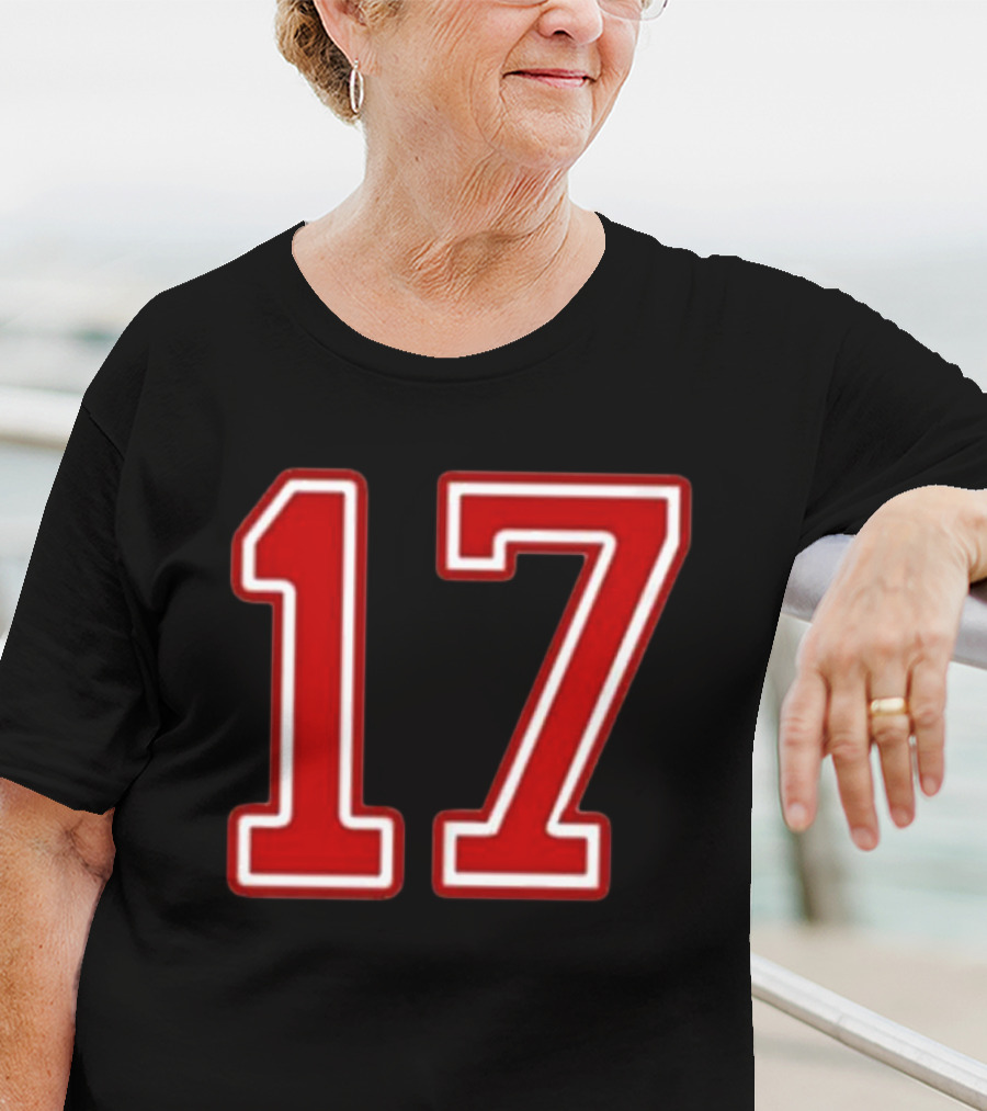 Tate Mcrae Exes Number 17 Red Bold Print T-Shirt
