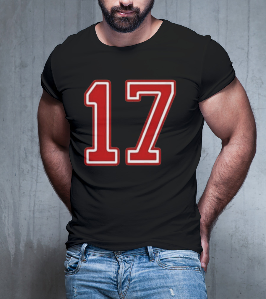 Tate Mcrae Exes Number 17 Red Bold Print T-Shirt