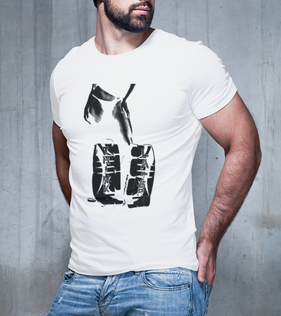 Tatemcrae Think Later Bold Legs Striking Pose In Monochrome T-Shirt