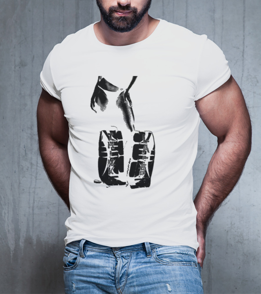 Tatemcrae Think Later Bold Legs Striking Pose In Monochrome T-Shirt
