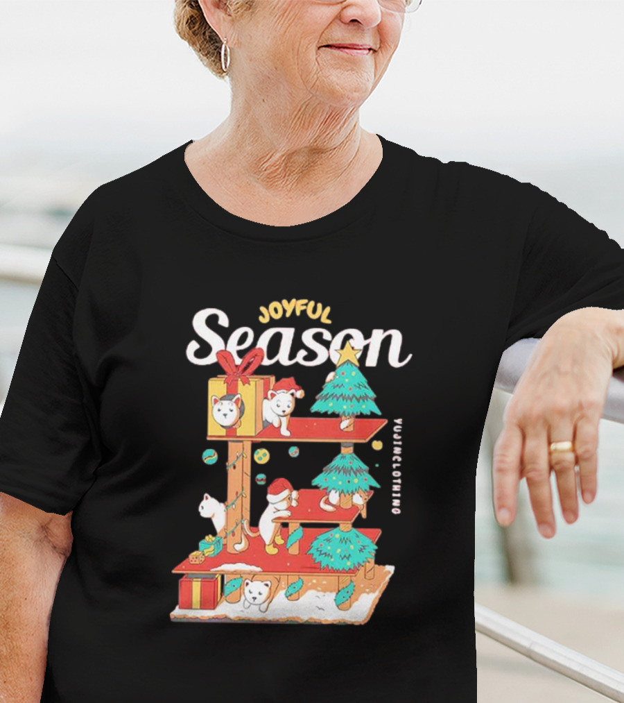 Joyful Season Merry Christmas Yujiinclothing Dog Tree T-Shirt