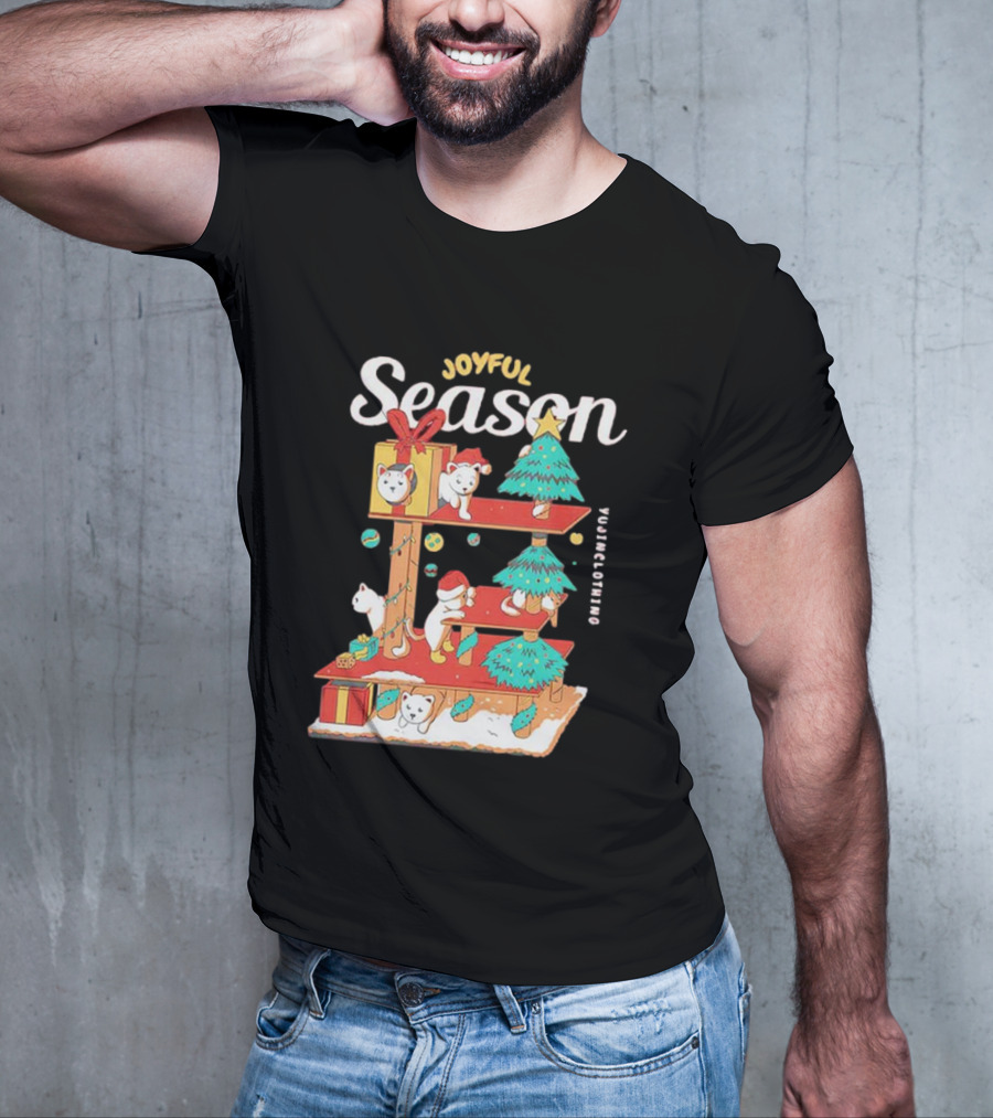 Joyful Season Merry Christmas Yujiinclothing Dog Tree T-Shirt