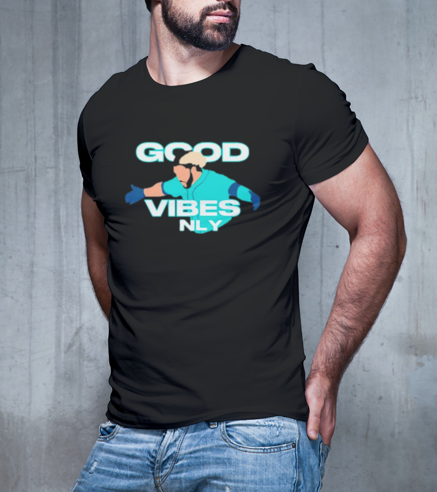 Geno Suarez Good Vibes Only Baseball-Themed T-Shirt