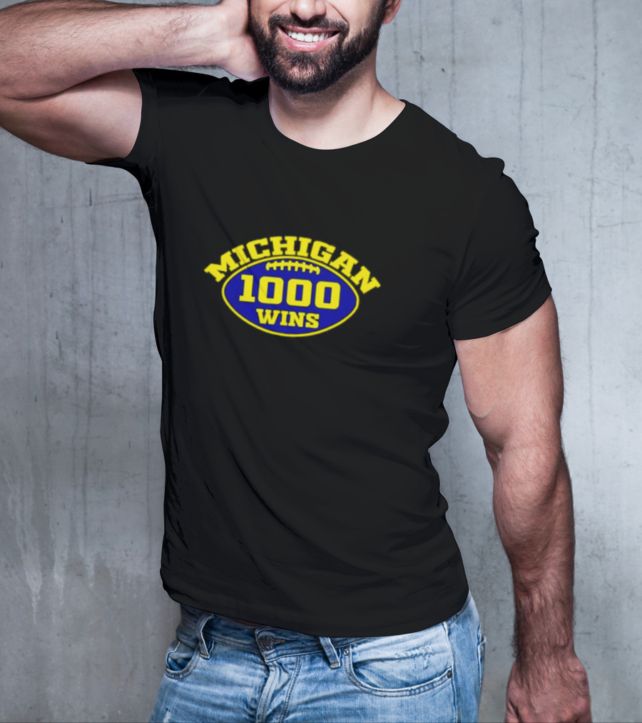 Michigan Wolverines 1000 Wins Football T-Shirt