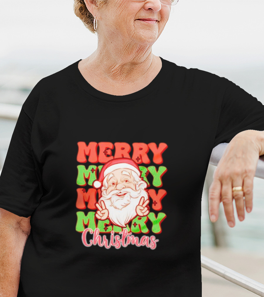 Merry Merry Merry Merry Christmas Santa T-Shirt