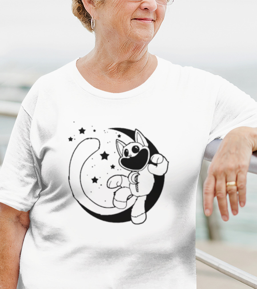 Catnap Moon Stars And Happy Cat Astronaut T-Shirt