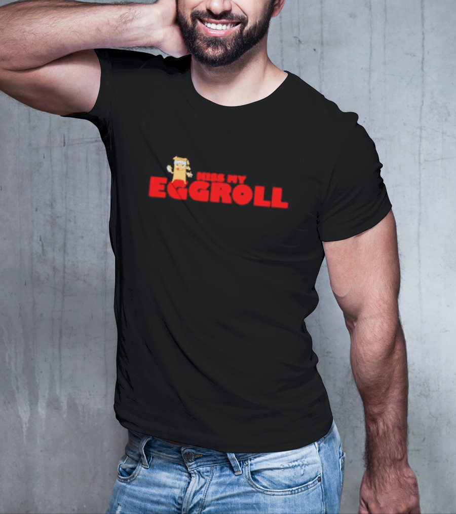 Kiss My Eggroll Cartoon Eggroll Character T-Shirt