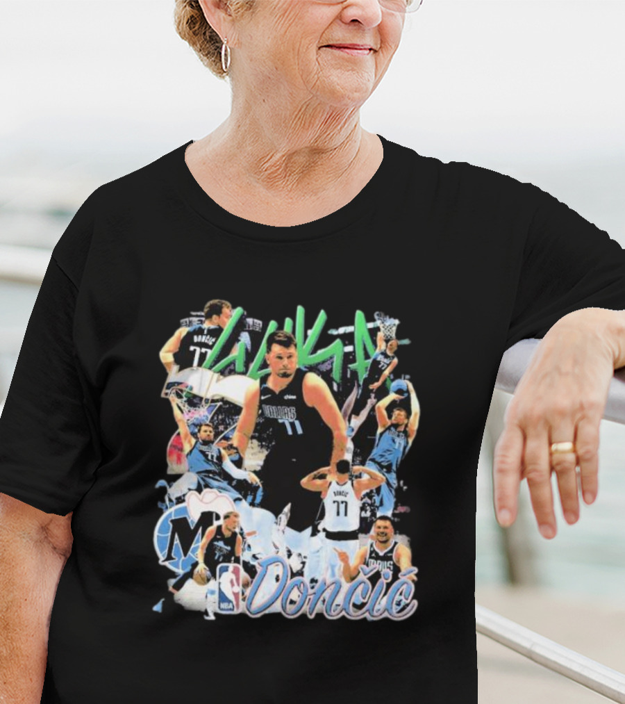 Luka Dončić NBA Mavericks 77 Action Collage T-Shirt