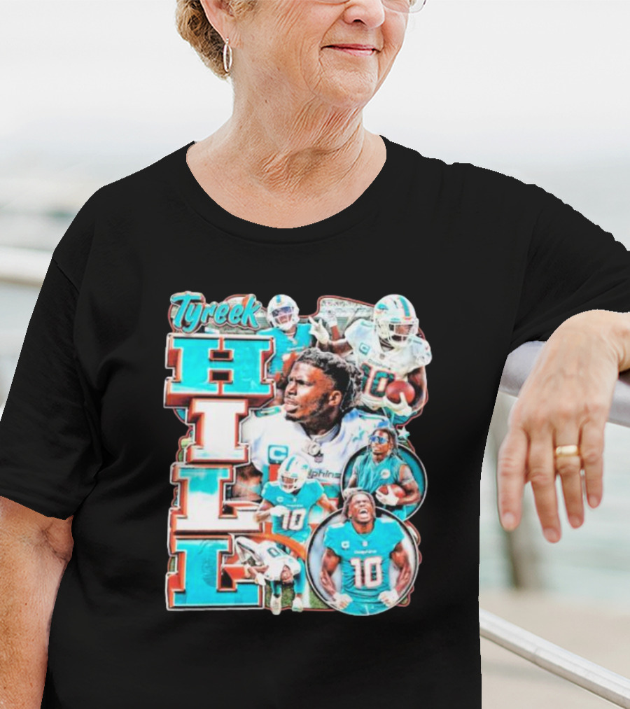 Tyreek Hill Miami Dolphins Football Player Collage T-Shirt