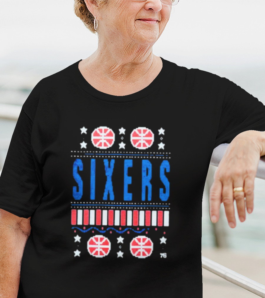 Philadelphia 76ers Sixers Holiday Basketball Stars T-Shirt