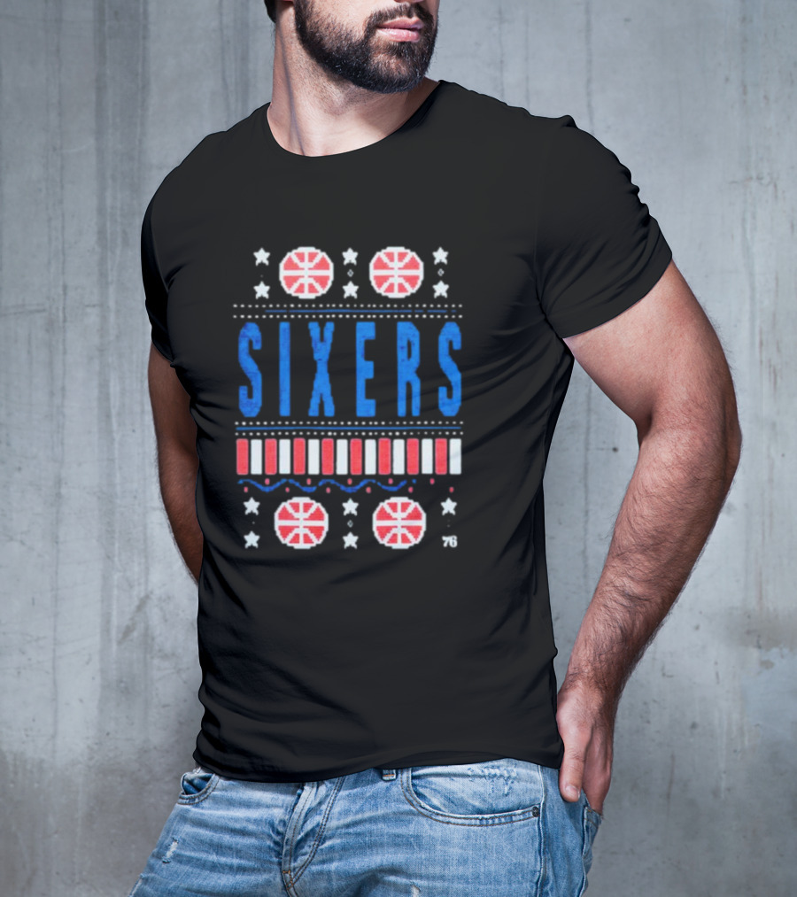 Philadelphia 76ers Sixers Holiday Basketball Stars T-Shirt