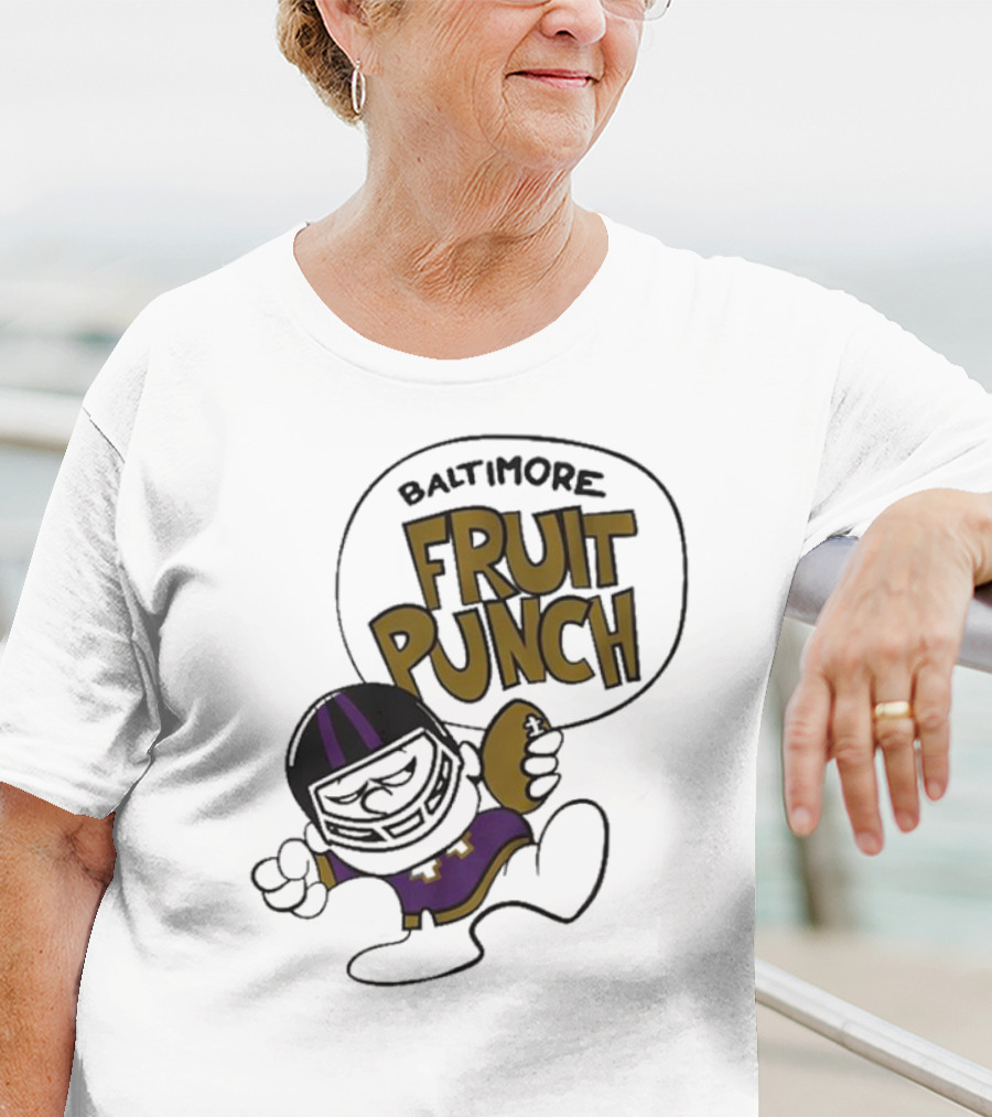 Baltimore Ravens Fruit Punch Football Cartoon Character T-Shirt