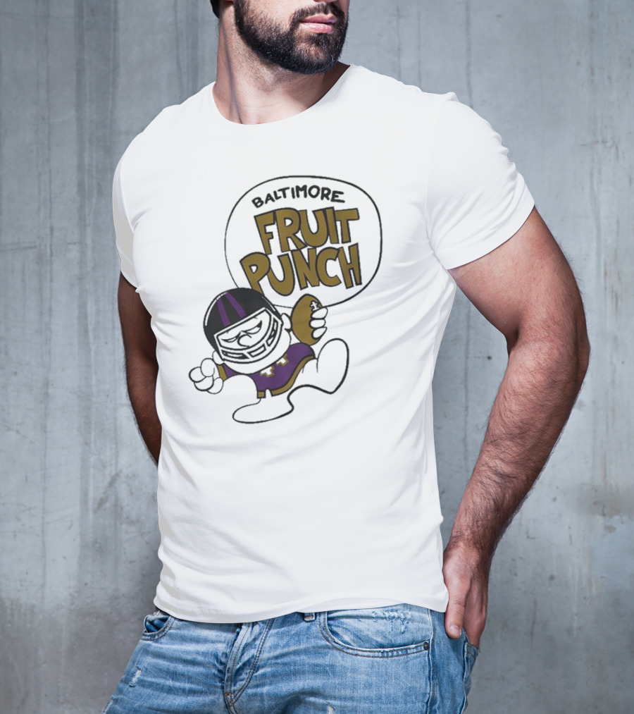 Baltimore Ravens Fruit Punch Football Cartoon Character T-Shirt