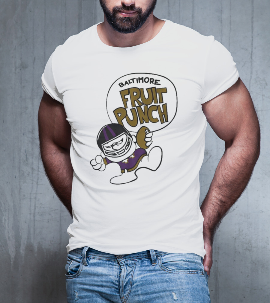 Baltimore Ravens Fruit Punch Football Cartoon Character T-Shirt