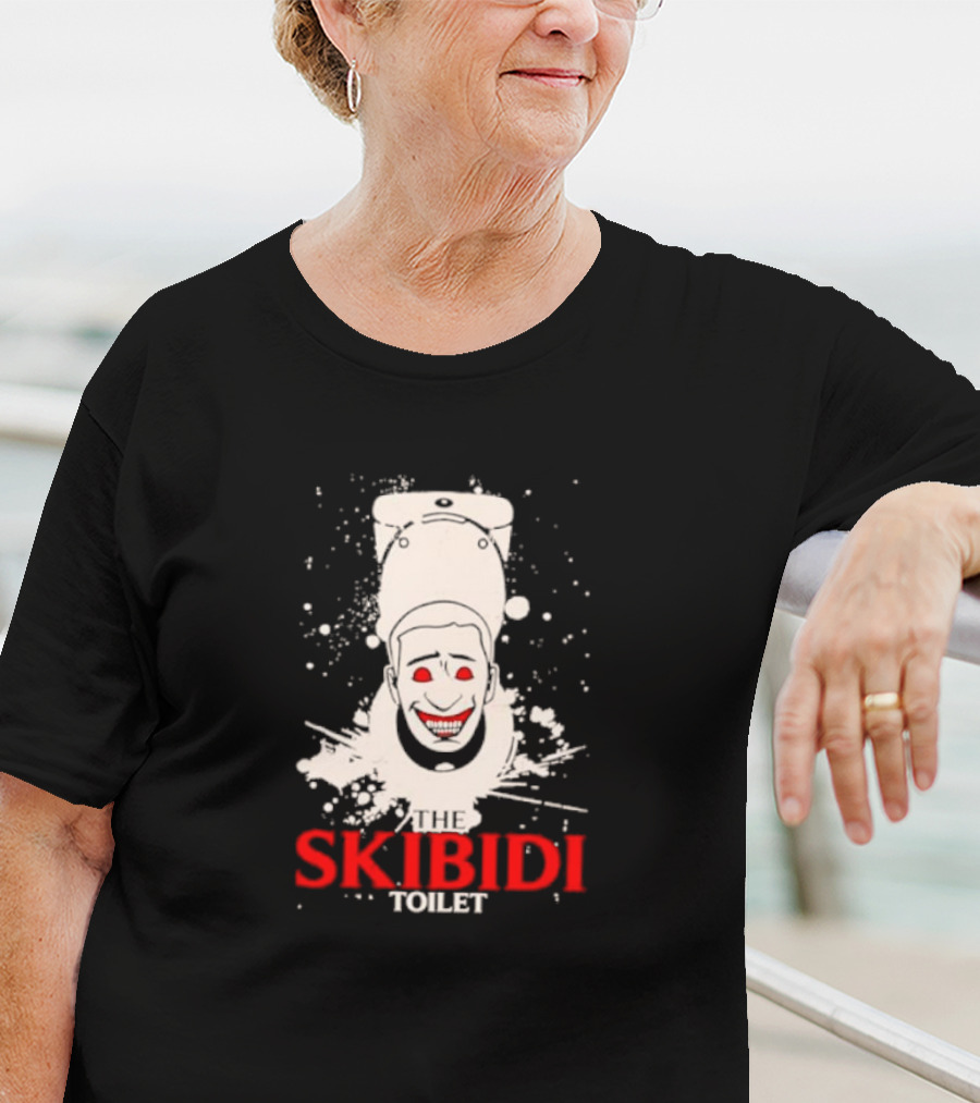 THE SKIBIDI TOILET CREEPY FACE SPLATTER T-Shirt