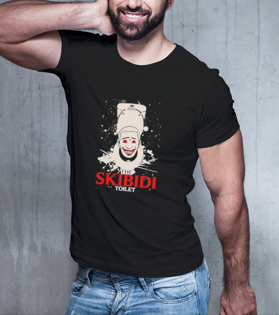 THE SKIBIDI TOILET CREEPY FACE SPLATTER T-Shirt