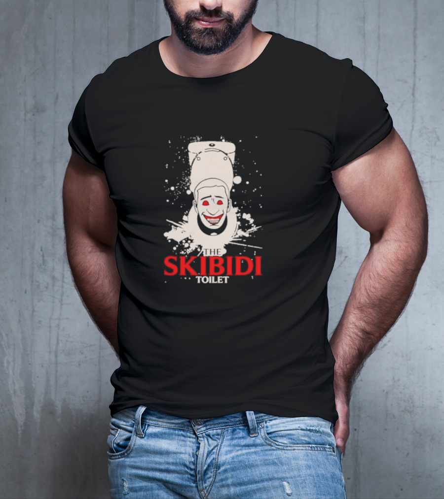 THE SKIBIDI TOILET CREEPY FACE SPLATTER T-Shirt