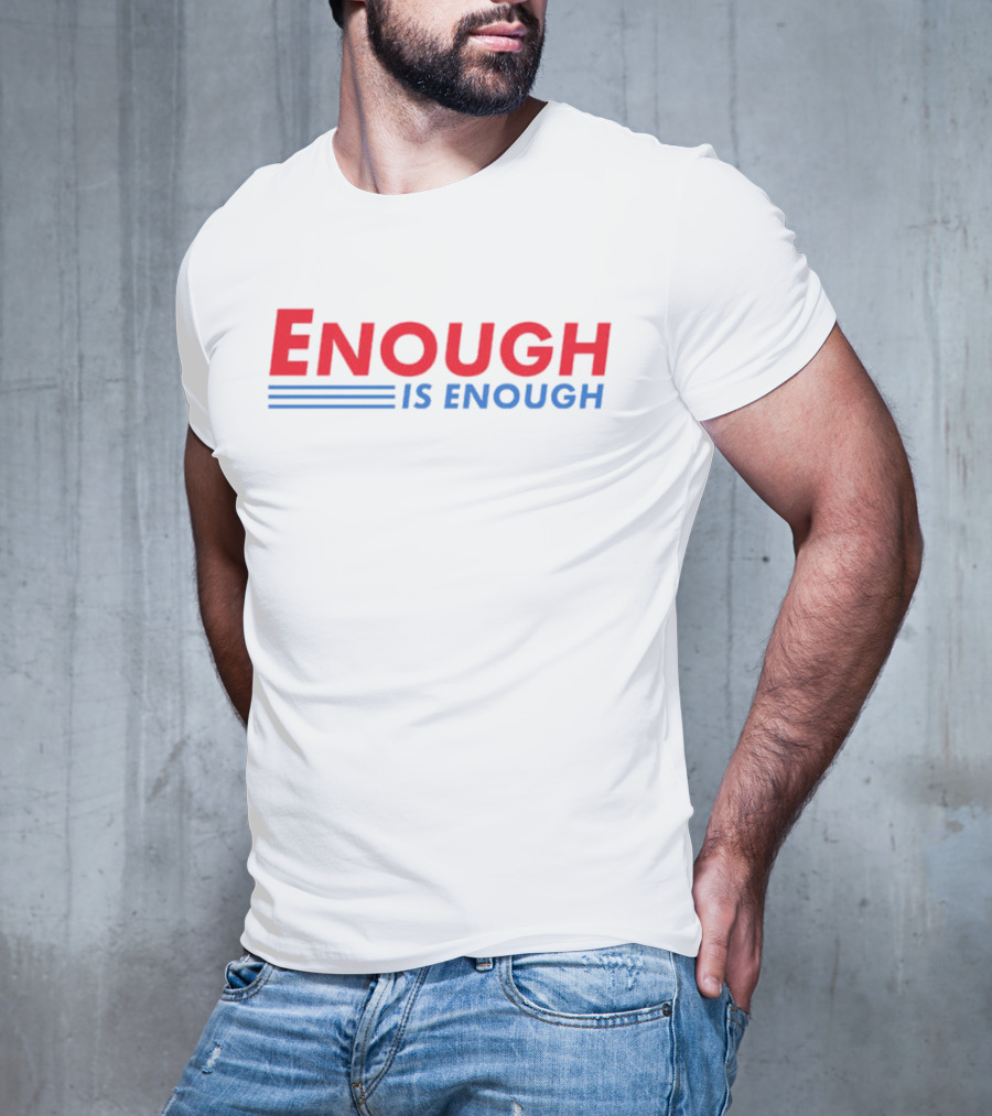 Enough Is Enough Bold Red And Blue Text With Double Underscore T-Shirt