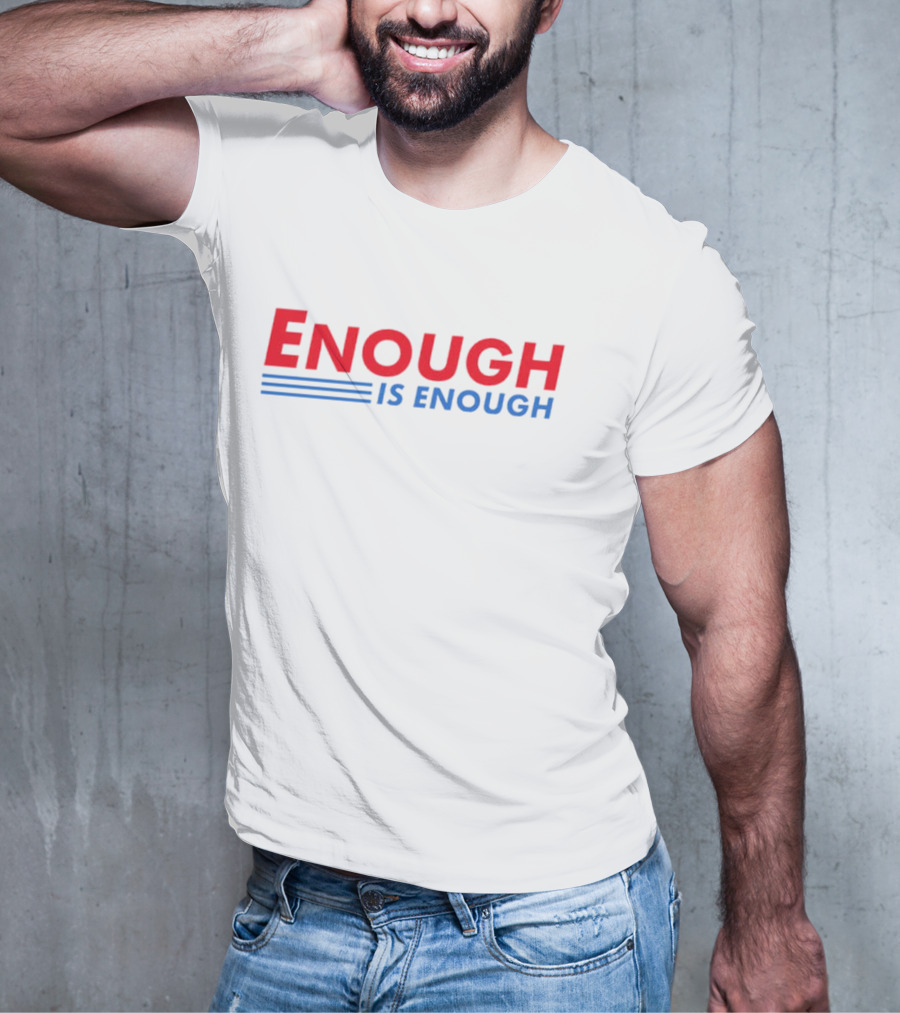 Enough Is Enough Bold Red And Blue Text With Double Underscore T-Shirt