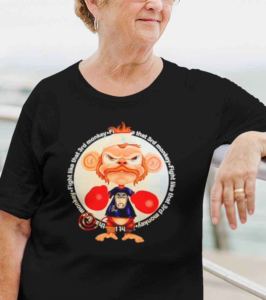 Fight Like That 3rd Monkey Angry Boxing Character With Red Gloves And Orange Hair T-Shirt