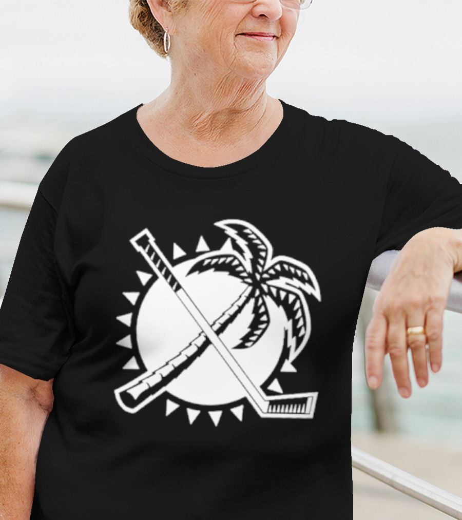 Florida Hockey Palm Tree Sunburst T-Shirt