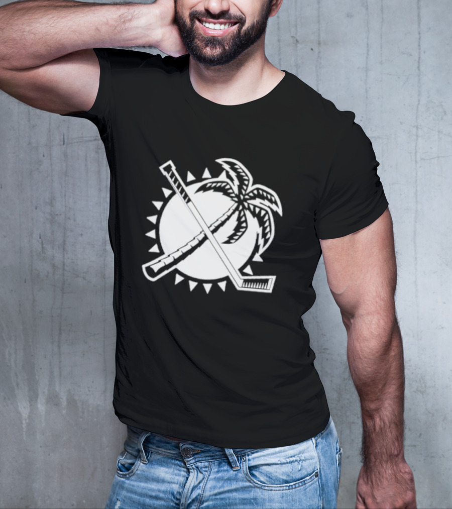 Florida Hockey Palm Tree Sunburst T-Shirt