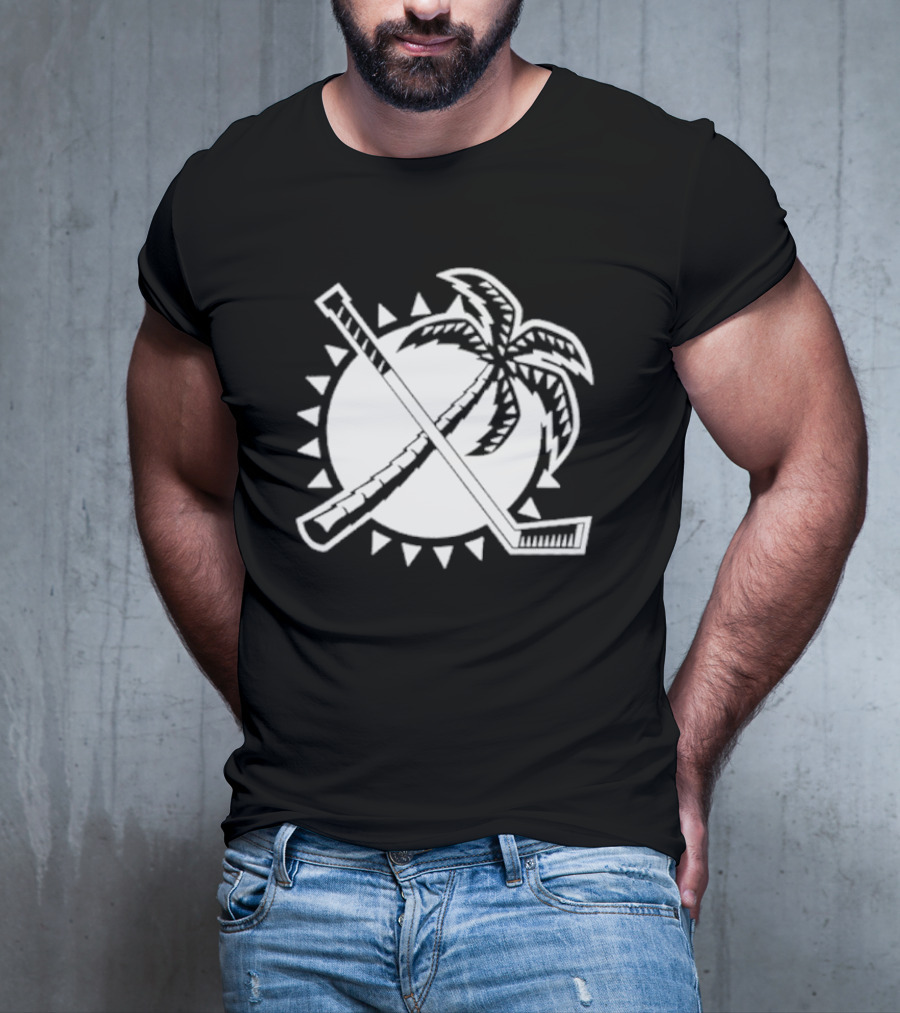 Florida Hockey Palm Tree Sunburst T-Shirt
