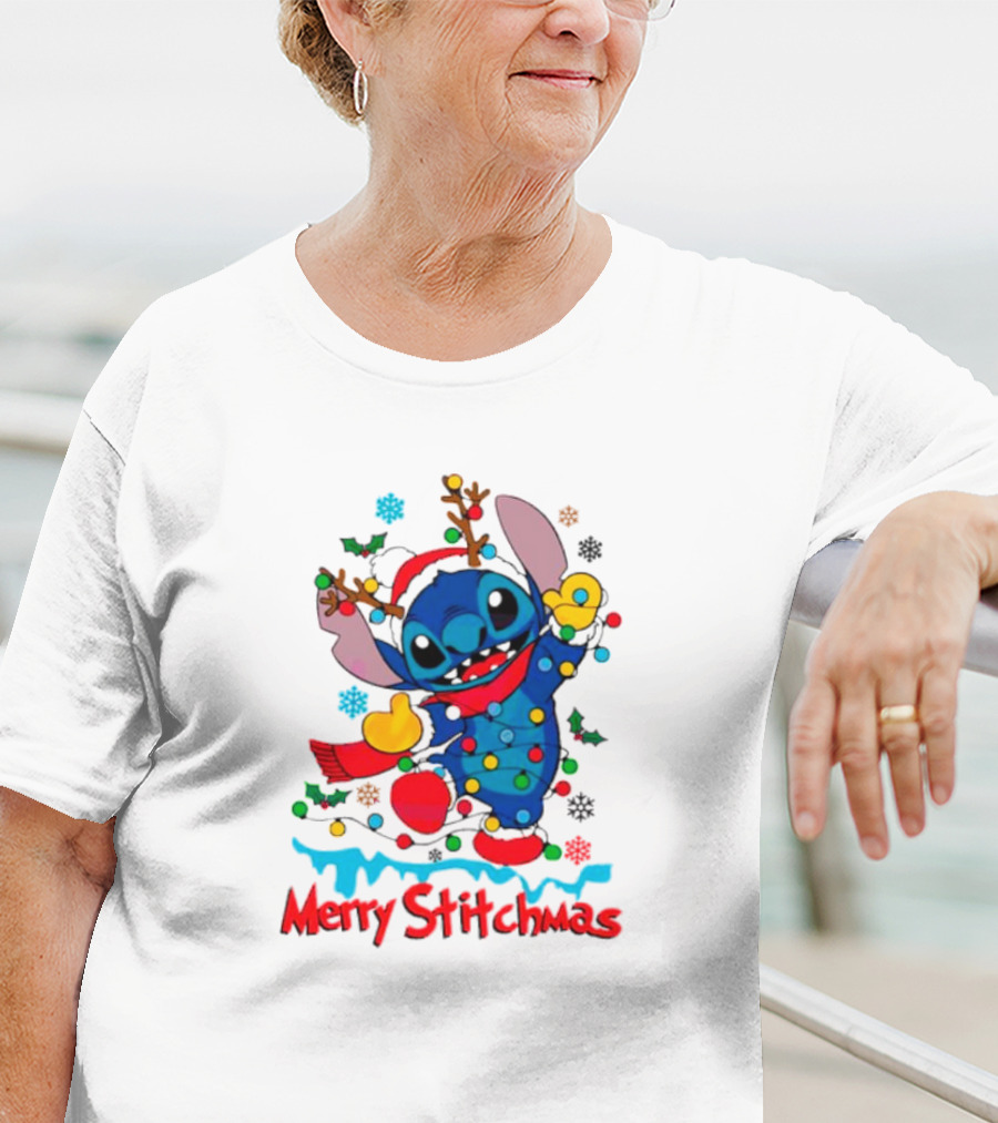 Merry Stitchmas Santa Merry Christmas Stitch T-Shirt