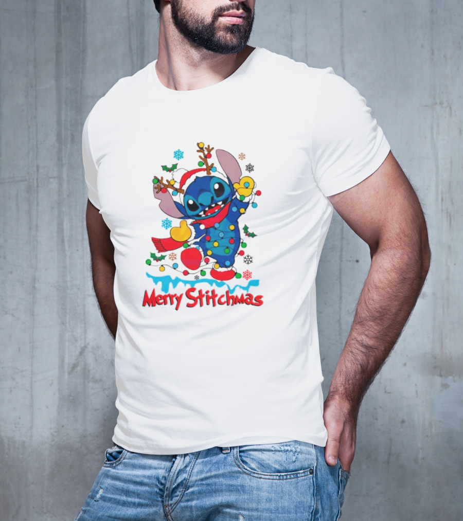 Merry Stitchmas Santa Merry Christmas Stitch T-Shirt