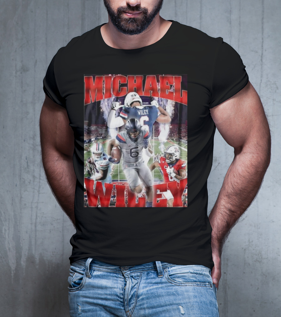 Michael Wiley Arizona Wildcats Football Dynamic On-Field Action T-Shirt