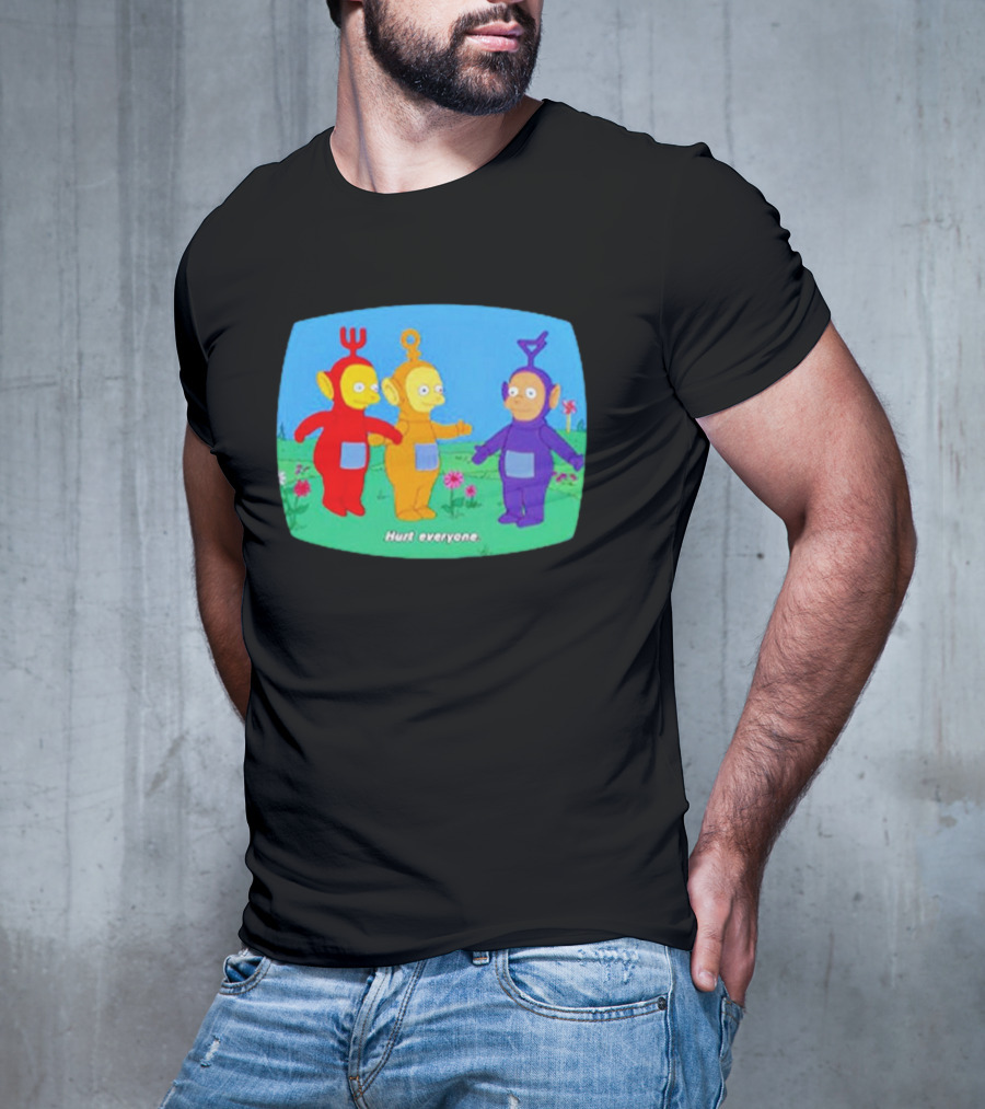 Teletubbies Meet The Simpsons Hurt Everyone Scene T-Shirt