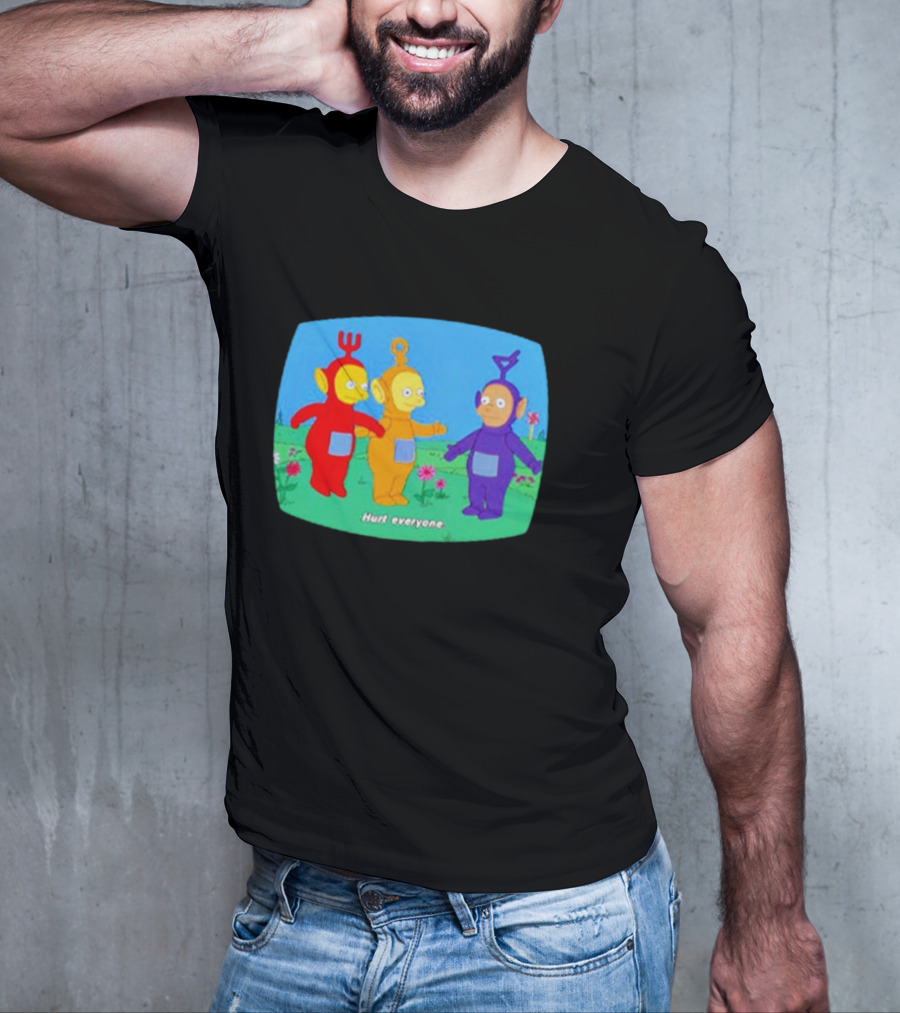 Teletubbies Meet The Simpsons Hurt Everyone Scene T-Shirt