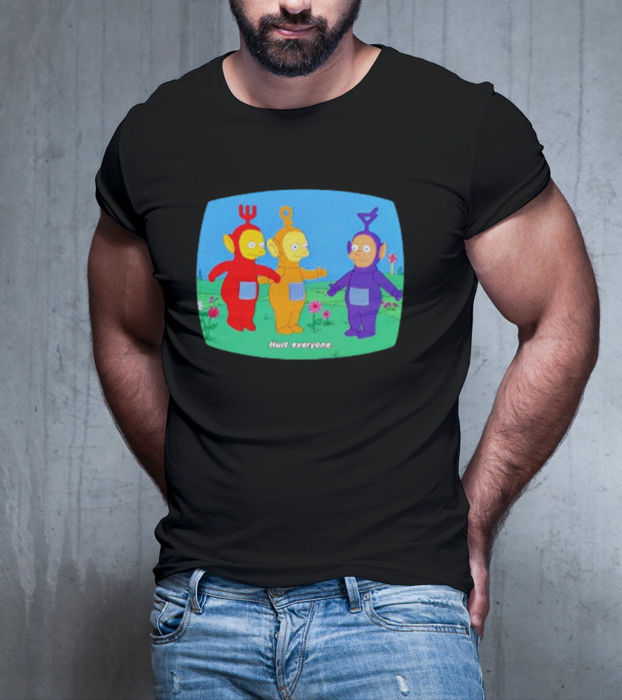 Teletubbies Meet The Simpsons Hurt Everyone Scene T-Shirt