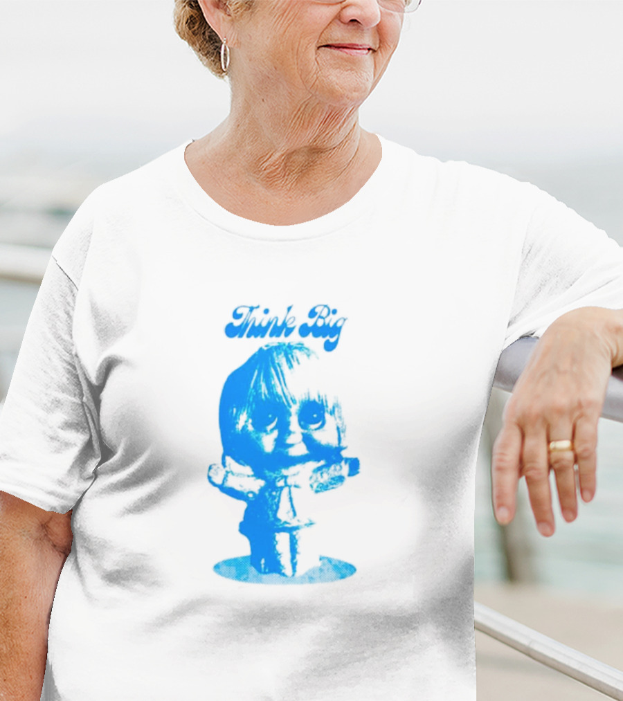 Think Big Blue Figurine With Large Eyes T-Shirt