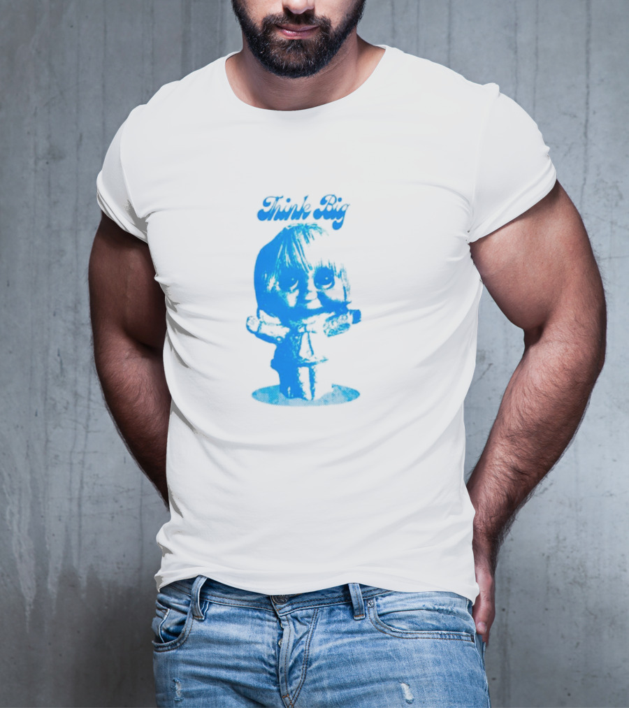 Think Big Blue Figurine With Large Eyes T-Shirt