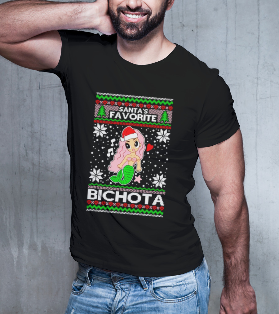 Santa's Favorite Bichota Mermaid Christmas T-Shirt