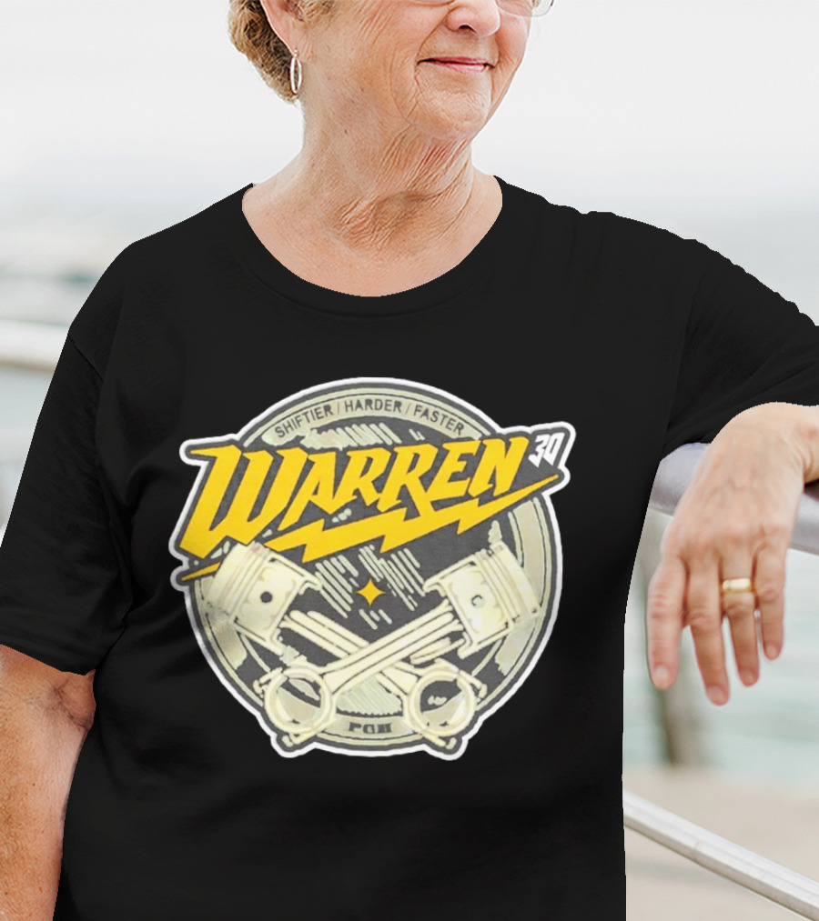 Shiftier Harder Faster Warren 30 Racing Pistons PMF T-Shirt