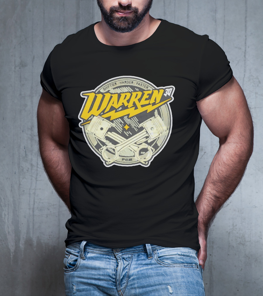 Shiftier Harder Faster Warren 30 Racing Pistons PMF T-Shirt