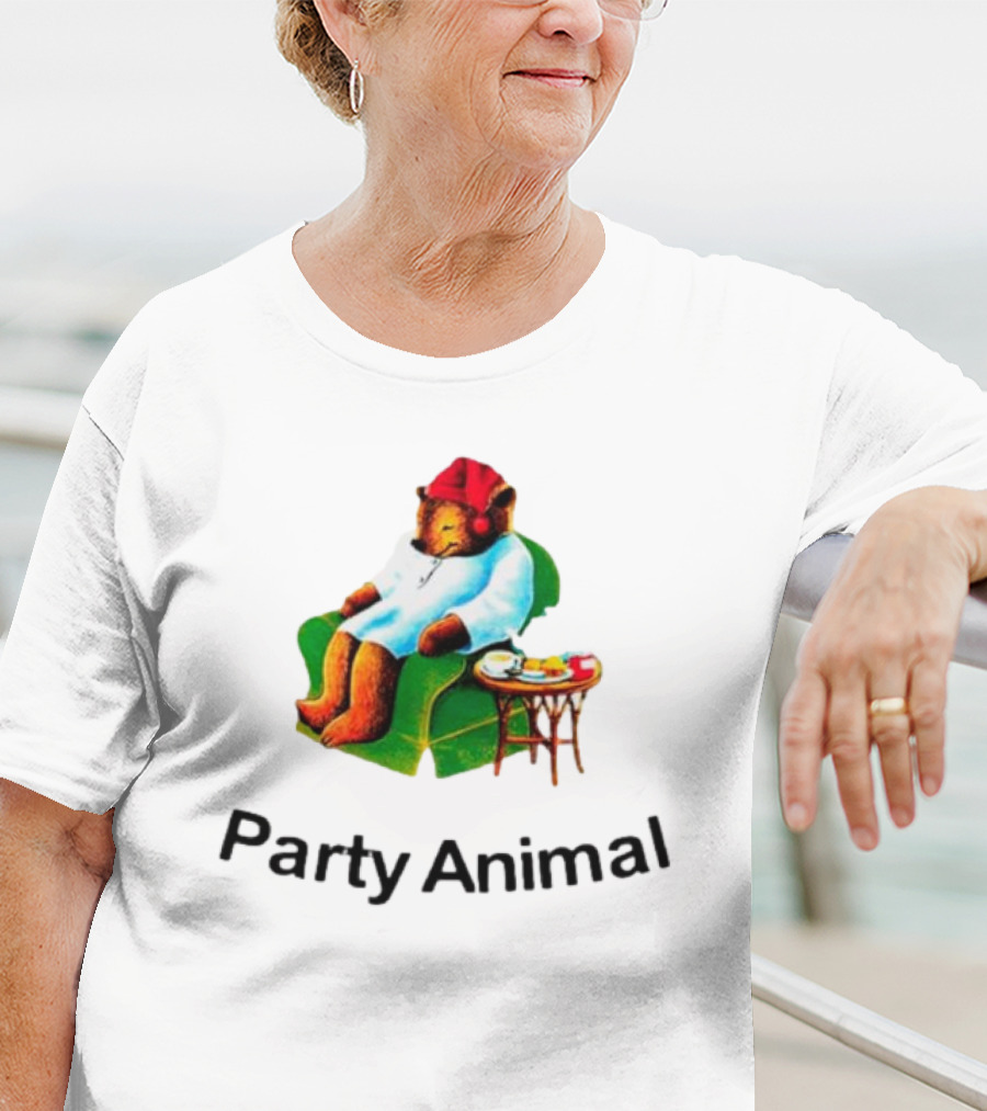 Bear In Red Hat And Robe Tea Party Animal T-Shirt