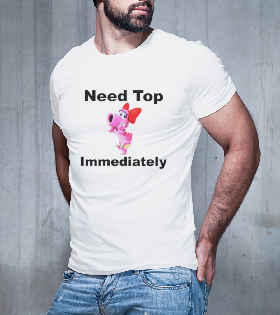 Need Top Immediately Birdo Character With Red Bow T-Shirt
